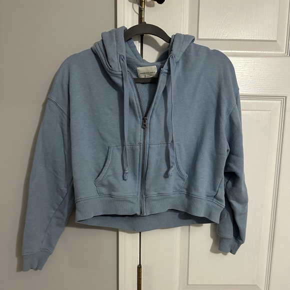 American Eagle Outfitters Jackets & Blazers - Blue Cropped Hoodie